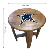 Dallas Cowboys Oak Barrel Table