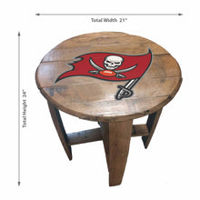 Tampa Bay Buccaneers Oak Barrel Table