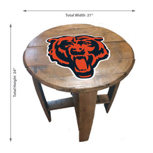 Chicago Bears Oak Barrel Table