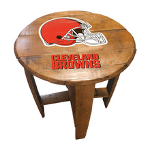 Cleveland Browns Oak Barrel Table