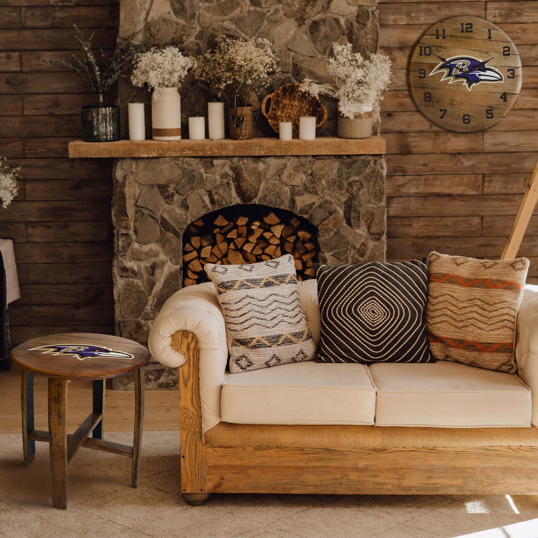 Baltimore Ravens Oak Barrel Table