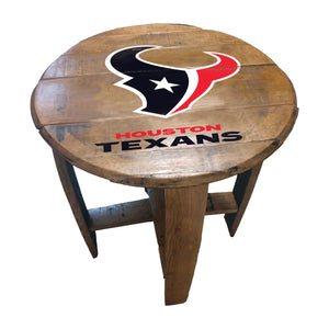 Houston Texans Oak Barrel Table