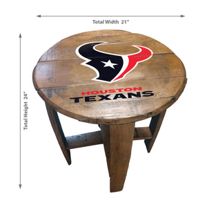 Houston Texans Oak Barrel Table