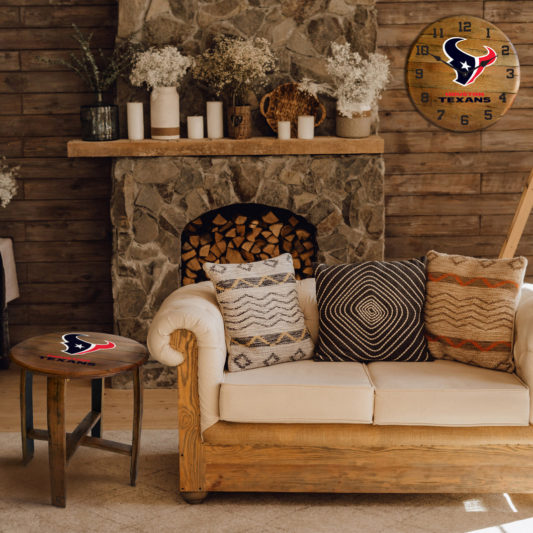 Houston Texans Oak Barrel Table