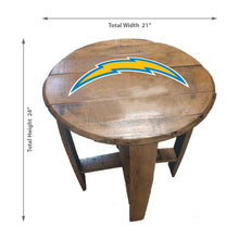 Los Angeles Chargers Oak Barrel Table