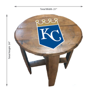 Kansas City Royals Oak Barrel Table