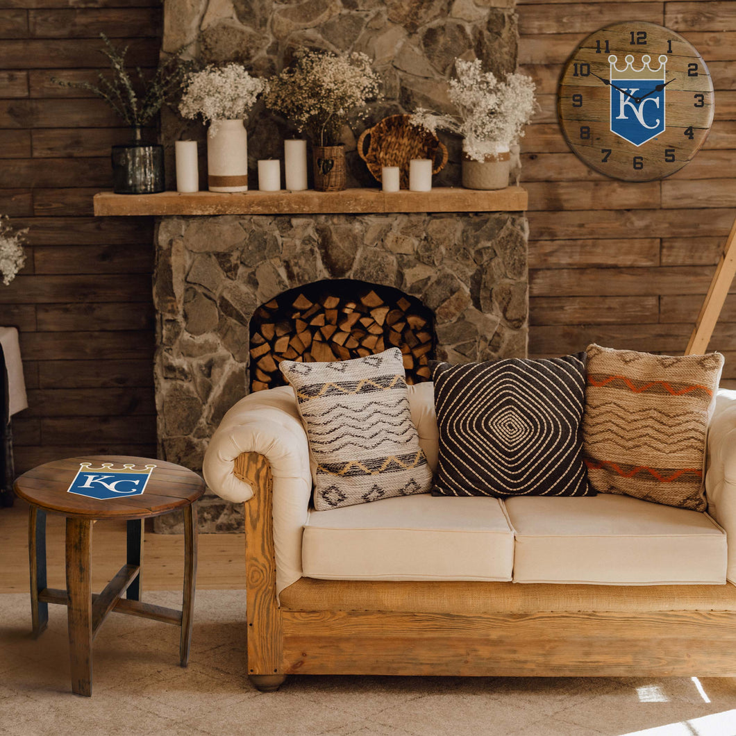 Kansas City Royals Oak Barrel Table