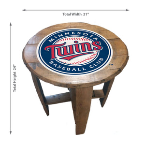 Minnesota Twins Oak Barrel Table