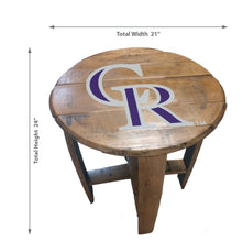 Colorado Rockies Oak Barrel Table