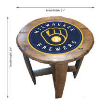 Milwaukee Brewers Oak Barrel Table