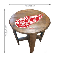 Detroit Red Wings Oak Barrel Table