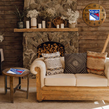 New York Rangers Oak Barrel Table