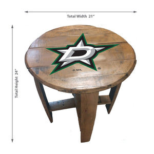 Dallas Stars Oak Barrel Table