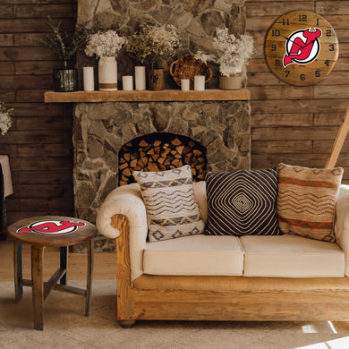 New Jersey Devils Oak Barrel Table