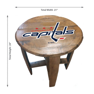 Washington Capitals Oak Barrel Table