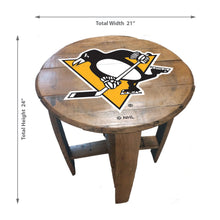 Pittsburgh Penguins Oak Barrel Table