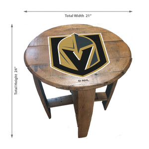 Vegas Golden Knights Oak Barrel Table