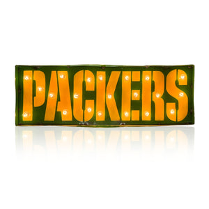 Green Bay Packers Lighted Recycled Metal Sign