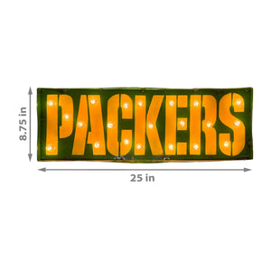 Green Bay Packers Lighted Recycled Metal Sign