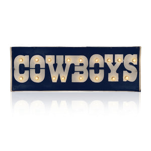 Dallas Cowboys Lighted Recycled Metal Sign