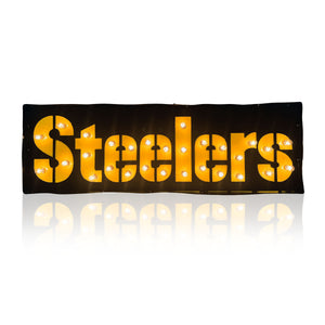 Pittsburgh Steelers Lighted Recyceld Metal Sign