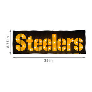 Pittsburgh Steelers Lighted Recyceld Metal Sign