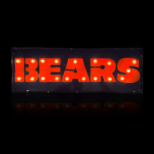 Chicago Bears Lighted Recycled Metal Sign