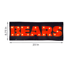 Chicago Bears Lighted Recycled Metal Sign