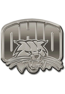Ohio Bobcats Antique Brushed Metal Auto Emblem