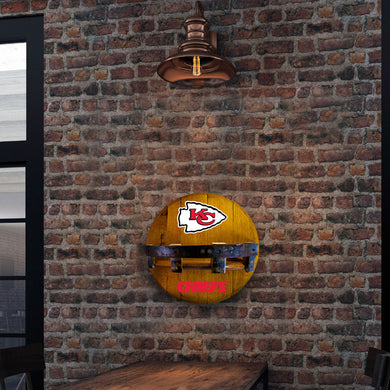 Kansas City Chiefs Oak Bar Shelf