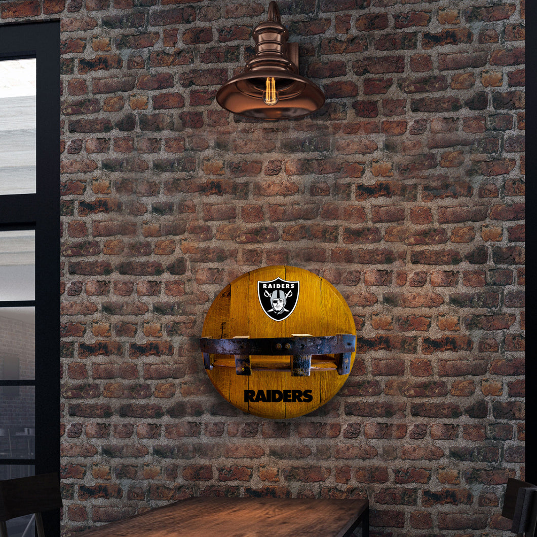 Las Vegas Raiders Oak Bar Shelf