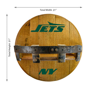 New York Jets Oak Bar Shelf