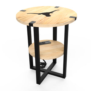 Texas Longhorns Side Table With Charger