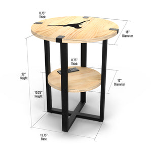 Texas Longhorns Side Table With Charger