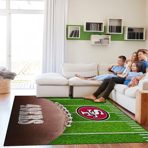 San Francisco 49ers Football Field Washable Area Rug - 5'x7'