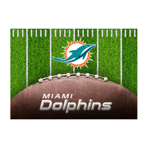 Miami Dolphins Football Field Washable Area Rug - 5'x7'