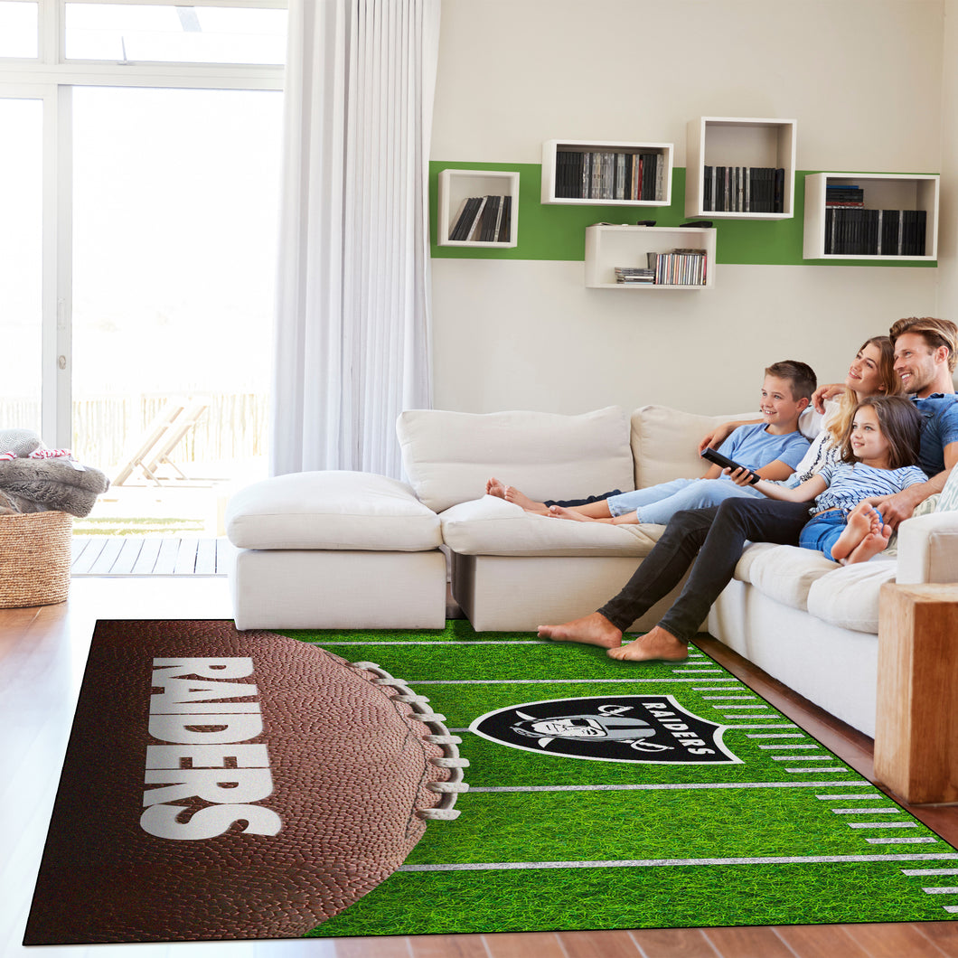 Las Vegas Raiders Football Field Washable Area Rug - 5'x7'