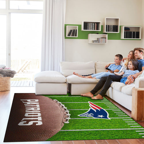 New England Patriots Football Field Washable Area Rug - 5'x7'