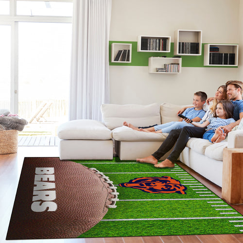 Chicago Bears Football Field Washable Area Rug - 5'x7'