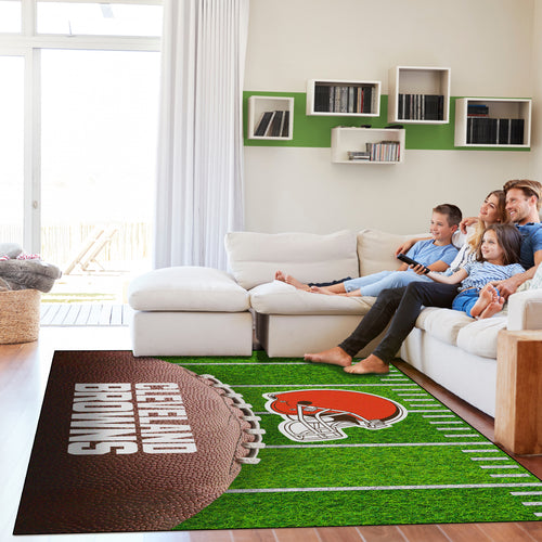 Cleveland Browns Football Field Washable Area Rug - 5'x7'