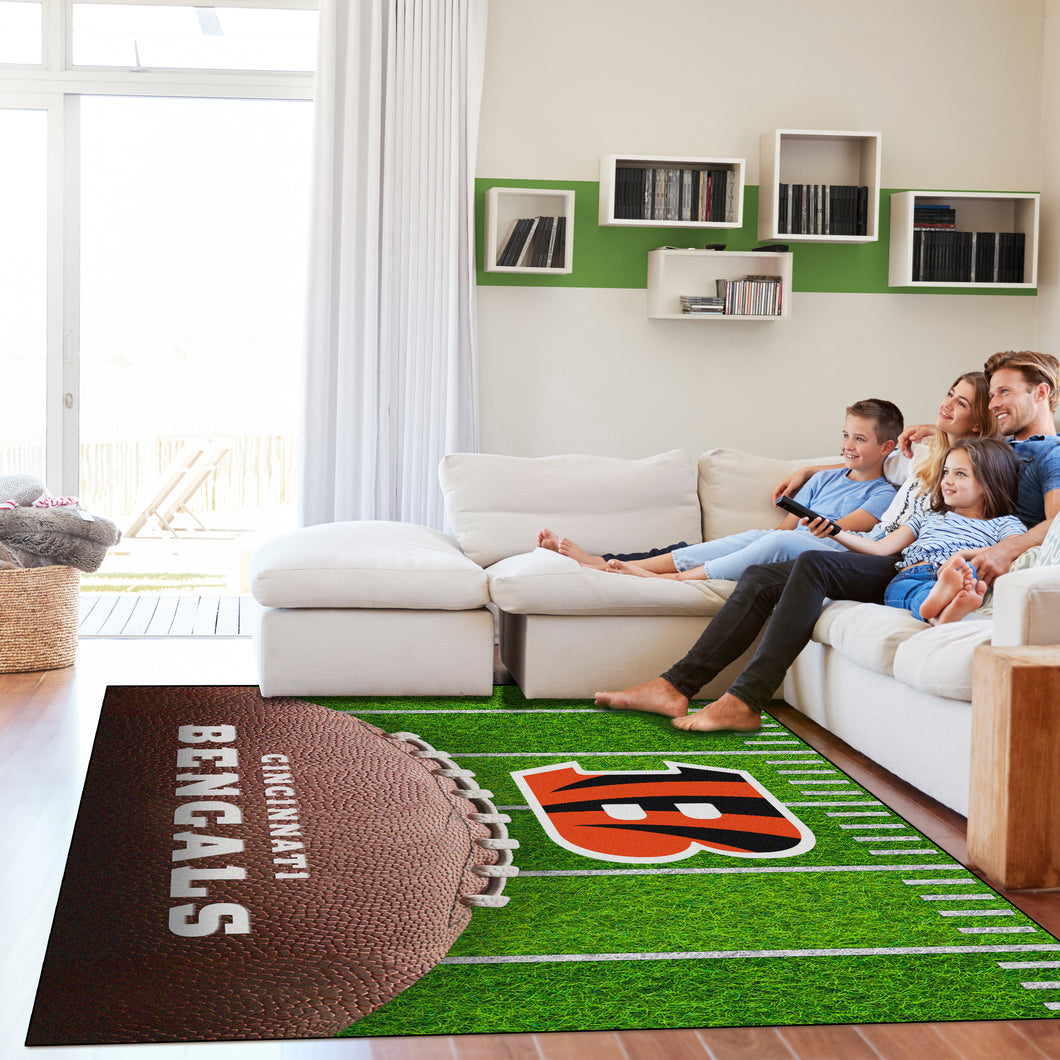 Cincinnati Bengals Football Field Washable Area Rug - 5'x7'