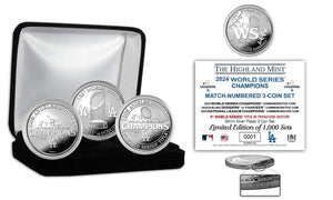 Los Angeles Dodgers 2024 World Series Champions Silver 3 Coin Season Set