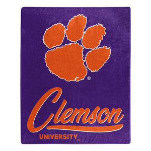 Clemson Tigers Plush Throw Blanket -  50"x60"