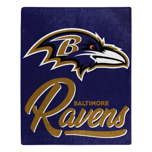 Baltimore Ravens Plush Throw Blanket -  50"x60"