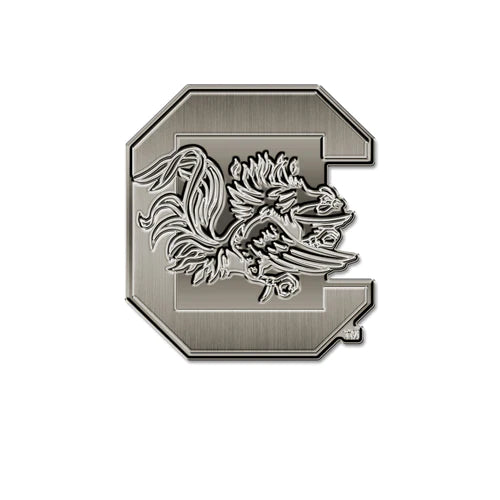 South Carolina Gamecocks Antique Brushed Metal Auto Emblem