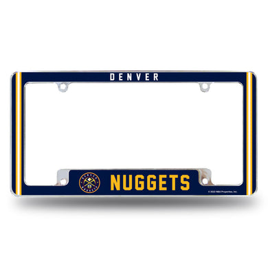 Denver Nuggets Alternate Logo All Over Chrome License Plate Frame