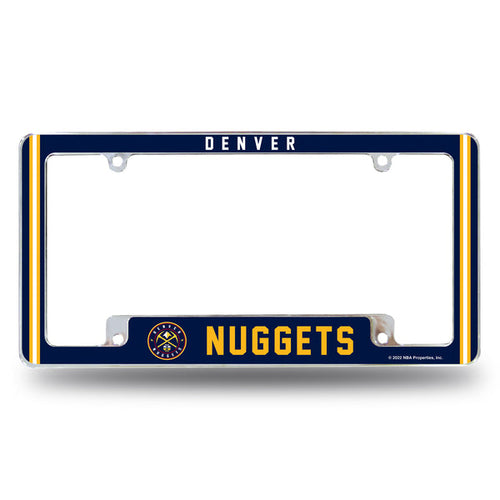 Denver Nuggets Alternate Logo All Over Chrome License Plate Frame