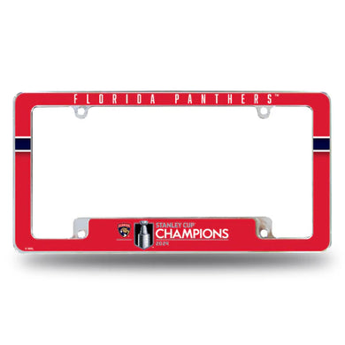 Florida Panthers 2024 Stanley Cup Champions Chrome License Plate Frame