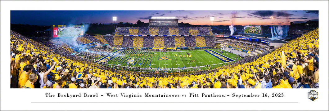 West Virginia Mountaineers 2023 Backyard Brawl at Mountaineer Field Panoramic Picture