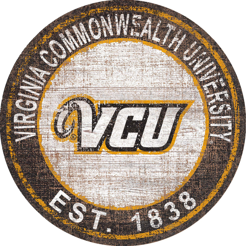 VCU Rams Heritage Logo Round Wood Sign - 24